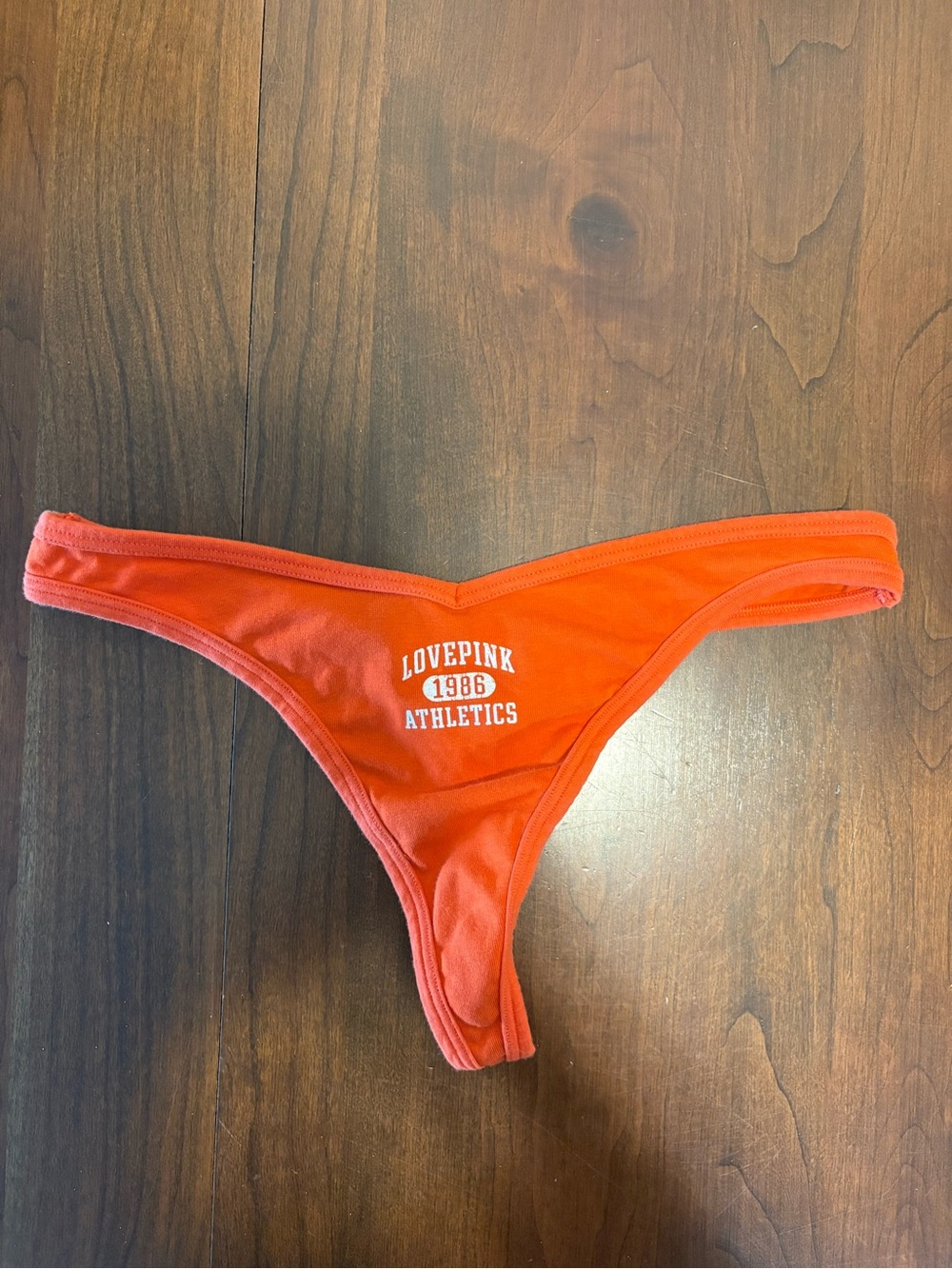 Victoria Secret PINK Bright Orange Athletic Cotton Thong